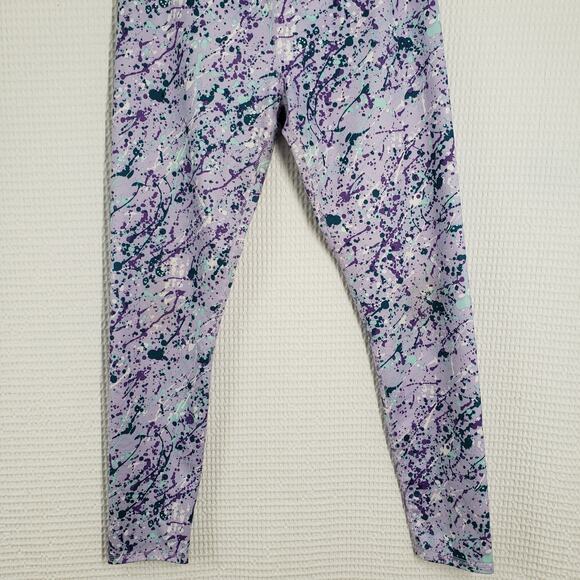 Athletic Works Leggings Girls XL 14-16 Purple Multicolor Paint Splatter Active - Picture 10 of 14